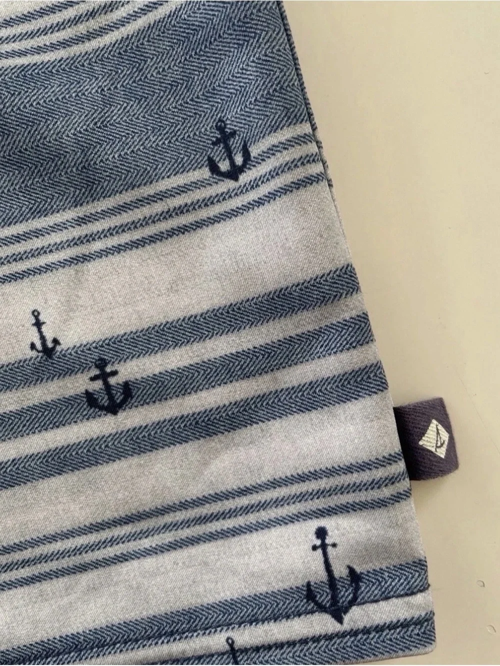 Sperry Top-Sider blue Anchor Stripe hybrid board swim Shorts 38 XL